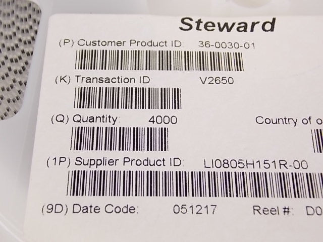 li0805h151r-00 The STEWARD LI0805H151R-00 is a surface mount ferrite bead with a resistance of 150 Ohms and a current rating of 800 mA. It is designed for filtering applications.