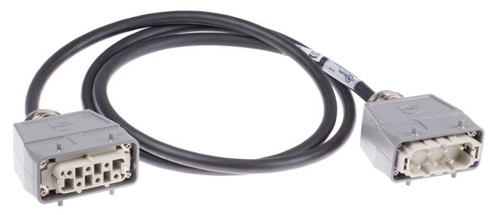 20871443001200 This Harting Han HSB heavy duty power connector features 6 contacts, a 22A current rating, and a 300V/600V voltage rating. It offers IP44, IP66, and IP65 protection.