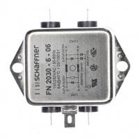 FN2030BZ-4-06 Schaffner FN2030BZ-4-06 is a single phase, two stage EMI/RFI power line filter rated for 4A at 250VAC. It features chassis mount with quick connect terminals and is designed for medical applications.