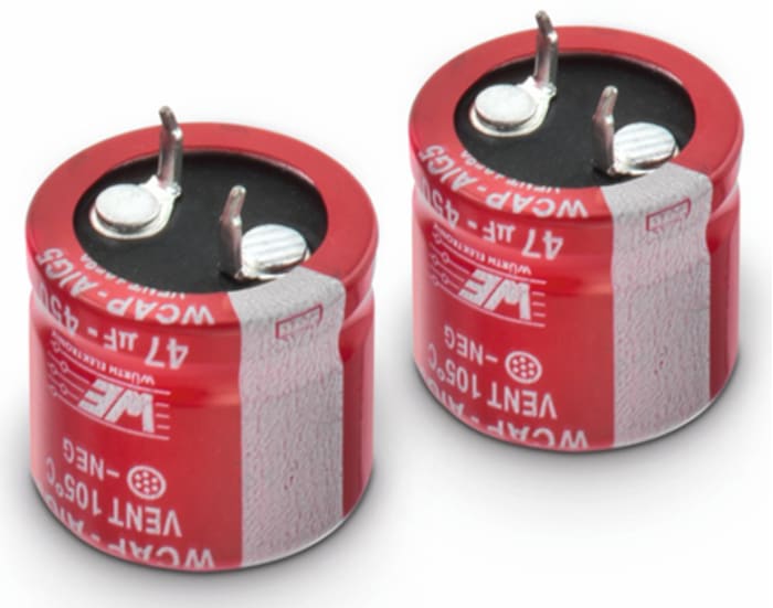 861021485018 This Würth Elektronik 861021485018 is an aluminium electrolytic capacitor with a capacitance of 68 μF and a voltage rating of 450V dc. It features a snap-in mount type.