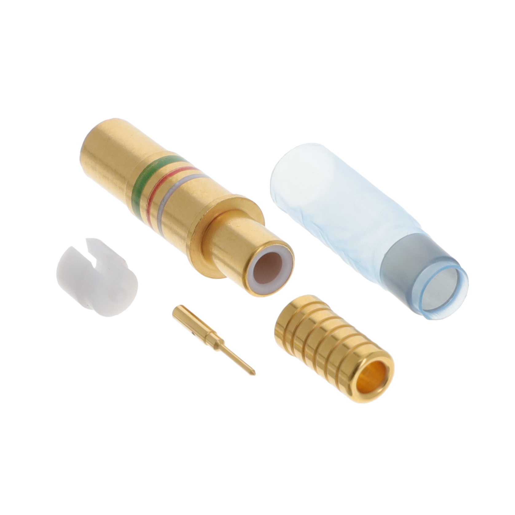 M39029/90-529 Crimp pin contact, size 8, for 8-10 AWG wire, with gold plated copper alloy.