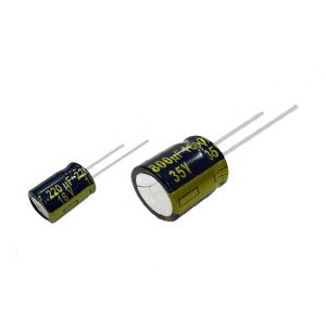 EEUFC1V471B The Panasonic EEUFC1V471B is a radial aluminum electrolytic capacitor with a capacitance of 470µF and a rated voltage of 35V. It offers a durability of 3000 hours.