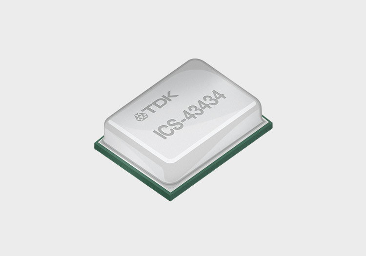 ICS-43434 The TDK InvenSense ICS-43434 is a digital I2S output MEMS microphone with a wide frequency response and high SNR. It offers direct digital connection to processors.
