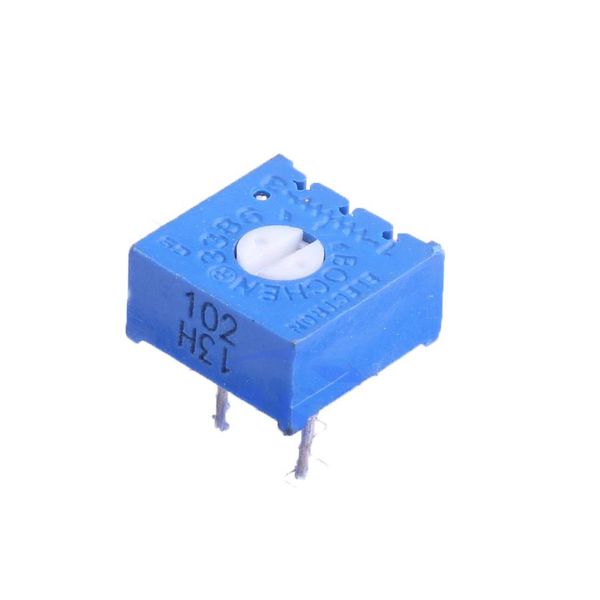 3386P-1-102 The Bourns 3386P-1-102 is a 1 kΩ cermet trimmer potentiometer designed for through-hole mounting. It features a ±10% tolerance and a 0.5W power rating.