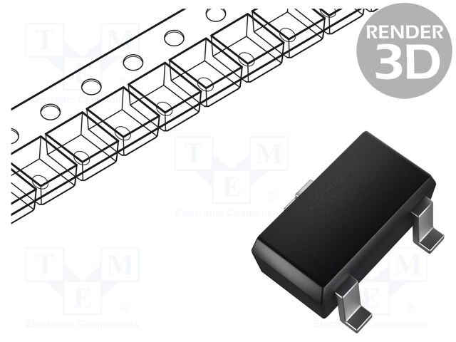 RN1401.LFT The Toshiba RN1401.LFT is an NPN bipolar transistor designed for SMD mounting. It features a 50V collector-emitter voltage and 0.1A collector current.