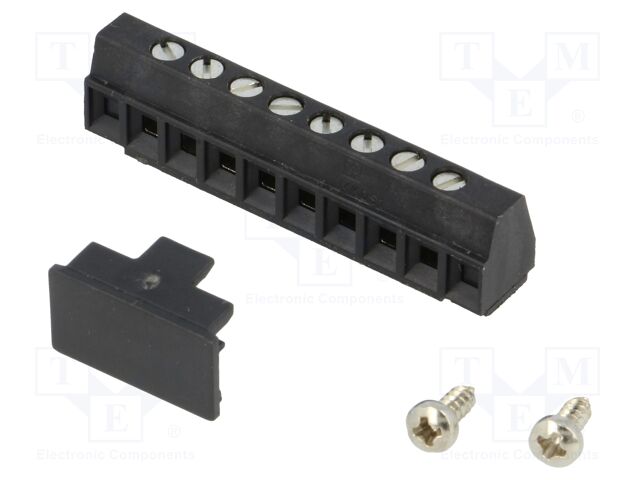 MKDS1-8-3.81 The Phoenix Contact MKDS1-8-3.81 is a PCB terminal block designed for wire-to-board connections. It features 8 positions, an 8A current rating, and a 160V voltage rating.