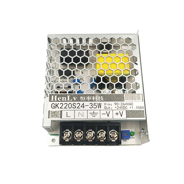 GK220S48-35W The HenLv Power GK220S48-35W is an AC DC switching power supply with 35W of power and 85% efficiency. It provides 3000V of isolation.