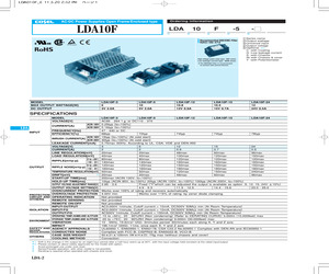 LDA10F-15-SN The Cosel LDA10F-15-SN is an AC/DC converter providing a 15V output voltage and 11W of power. It is designed for chassis mounting.