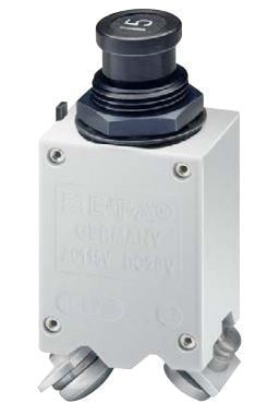 483-V411-K1M1-A1S0ZN-10A The E-T-A 483-V411-K1M1-A1S0ZN-10A is a single-pole thermal circuit breaker designed for panel mounting. It features a 10A current rating and supports 115V AC or 28V DC operation.