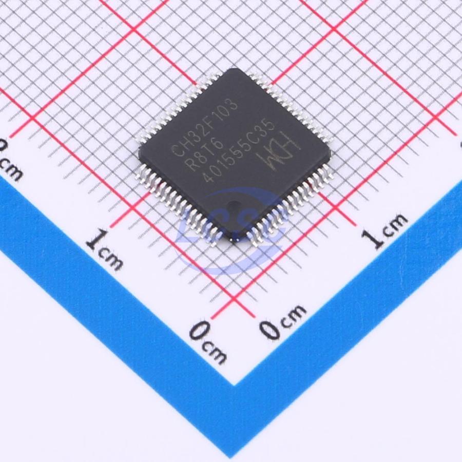 CH32F103R8T6 The WCH CH32F103R8T6 is a microcontroller designed for embedded systems. It offers RoHS3 compliance and MSL 1 rating.