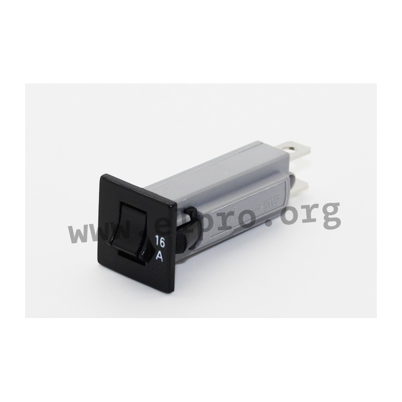 1115-F111-P1T1-16A The E-T-A 1115-F111-P1T1-16A is a single-pole thermal circuit breaker designed for snap-in panel mounting. It offers a 16A current rating and 250V AC voltage rating.