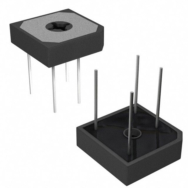 GBPC2501W Single-phase bridge rectifier rated for 100V peak repetitive reverse voltage and 25A average forward current. Housed in a through-hole GBPC-W package with silver terminals.