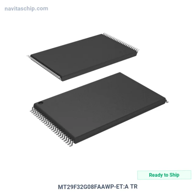 MT29F32G08FAAWP-ET The Micron Technology MT29F32G08FAAWP-ET is a 32Gbit FLASH NAND Memory IC featuring a Parallel interface. It operates within a supply voltage range of 2.7V to 3.6V and an ambient temperature range of -40°C to 85°C.