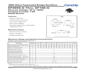 DF06ST The DF06ST is a single-phase bridge rectifier from LIT with a 1A current rating and a 600V peak reverse voltage. It is designed for surface mount applications.