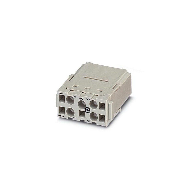 HC-M-05-MOD-STZ The Phoenix Contact HC-M-05-MOD-STZ is a contact insert module with a rated voltage of 400V and a rated current of 16A. It utilizes a spring-cage connection method.