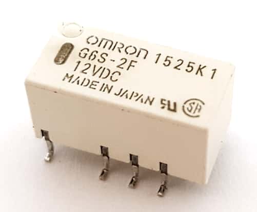 G6S-2F-12VDC The Omron G6S-2F-12VDC is a DPDT non-latching electromechanical relay designed for low signal applications. It features a 12VDC coil and a 2A maximum carry current.