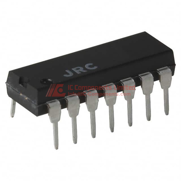 NJM4741D The NJM4741D from Nisshinbo Micro Devices Inc. is a general-purpose operational amplifier featuring 4 circuits in a 14-DIP package. It offers a gain bandwidth product of 3.5 MHz and a slew rate of 1.6V/µs.