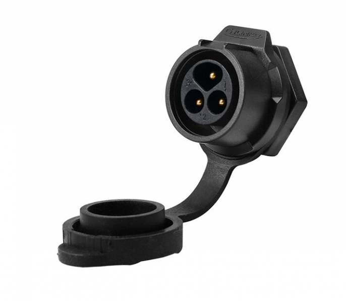 LP-16-C03SX-02-101 The Cnlinko LP-16-C03SX-02-101 is a 3-pin panel mount connector designed for high-quality, waterproof connections. It features a 10A current rating and IP67 protection.