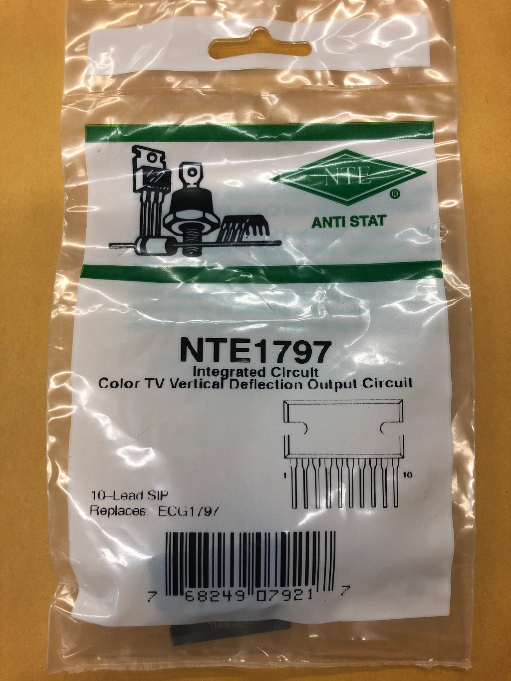 NTE1797 The NTE1797 is an integrated circuit from NTE Electronics. It is RoHS3 Compliant and has an MSL rating of Level 1.