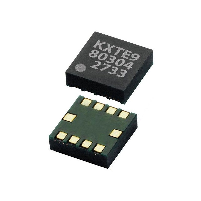 KXTE9-1026 The Kionix KXTE9-1026 is an accelerometer with a supply voltage range of 1.8V to 3.6V and low power consumption. It comes in an ultra-small 3x3x0.9mm LGA package.