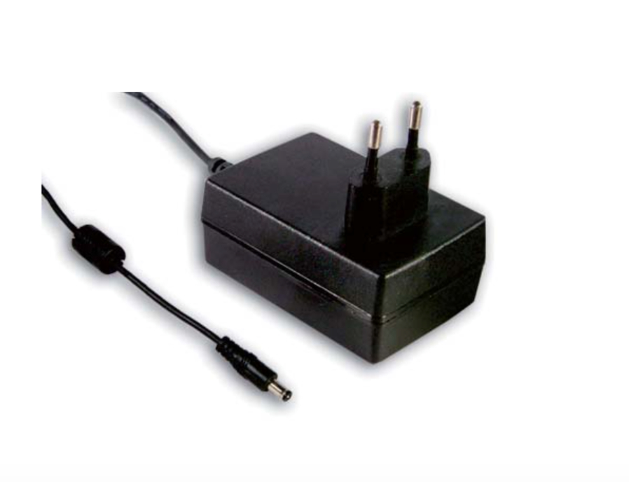 GS18E15-P1J The Mean Well GS18E15-P1J is an 18W AC/DC wall mount adapter with a 15VDC output voltage and 1.2A current. It operates from a 90-264 VAC input range.