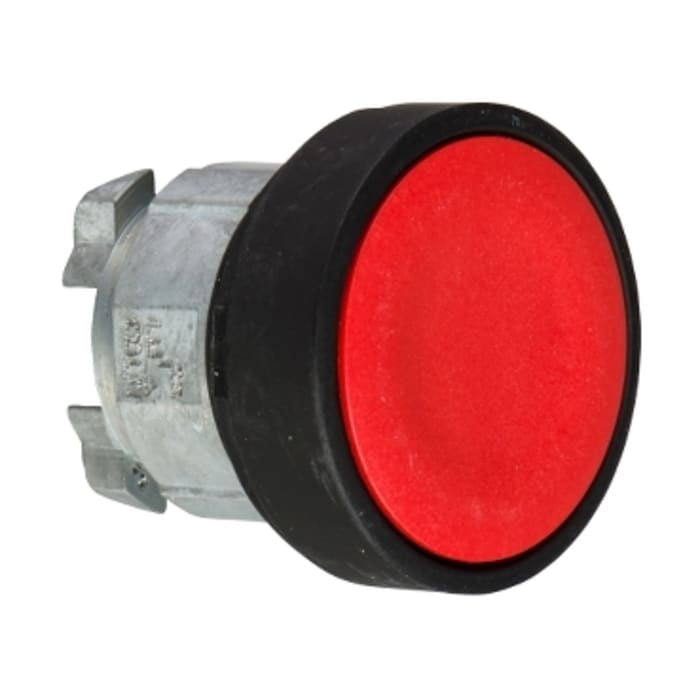 ZB4BA47 This Schneider Electric Harmony XB4 Series push button head features a red, round, momentary actuation style with a 22mm cutout diameter. It is constructed from metal and offers IP69K, IP66, and IP67 ratings.