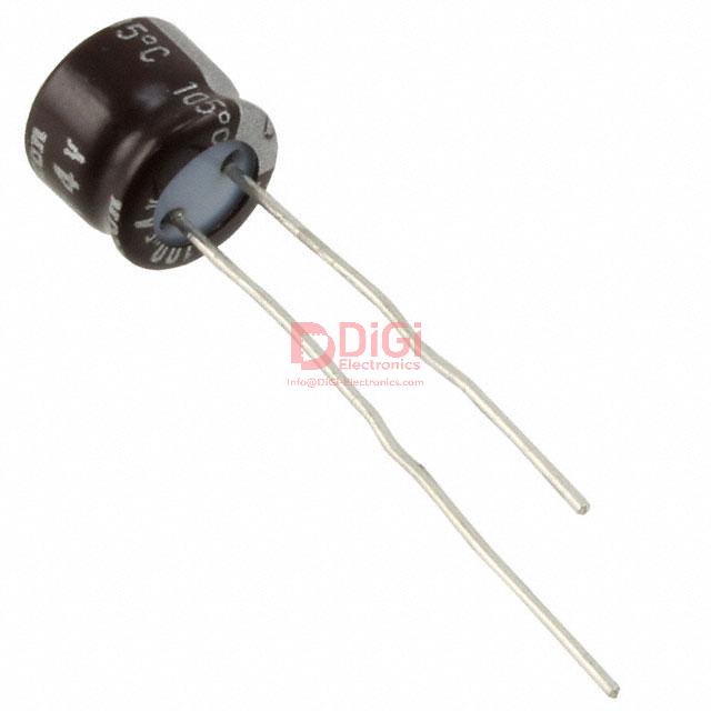 UVR1J330MEA This Nichicon UMV1C100MFD1TP is a 10 µF, 16V radial aluminum electrolytic capacitor. It is designed for general purpose applications and offers a lifetime of 5000 hours at 105°C.