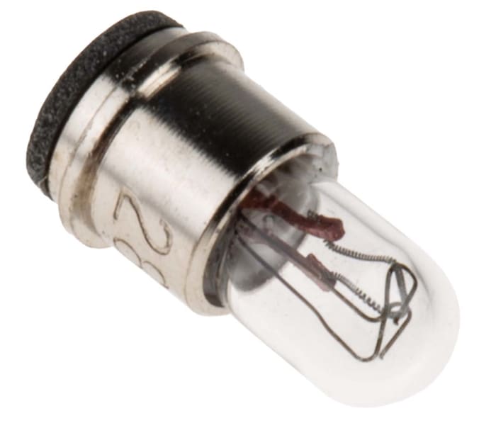 564-431 This RS PRO indicator light features a clear lens and a T1 lamp designation. It operates at 28V and 24mA, with an expected lifespan of 10000 hours.