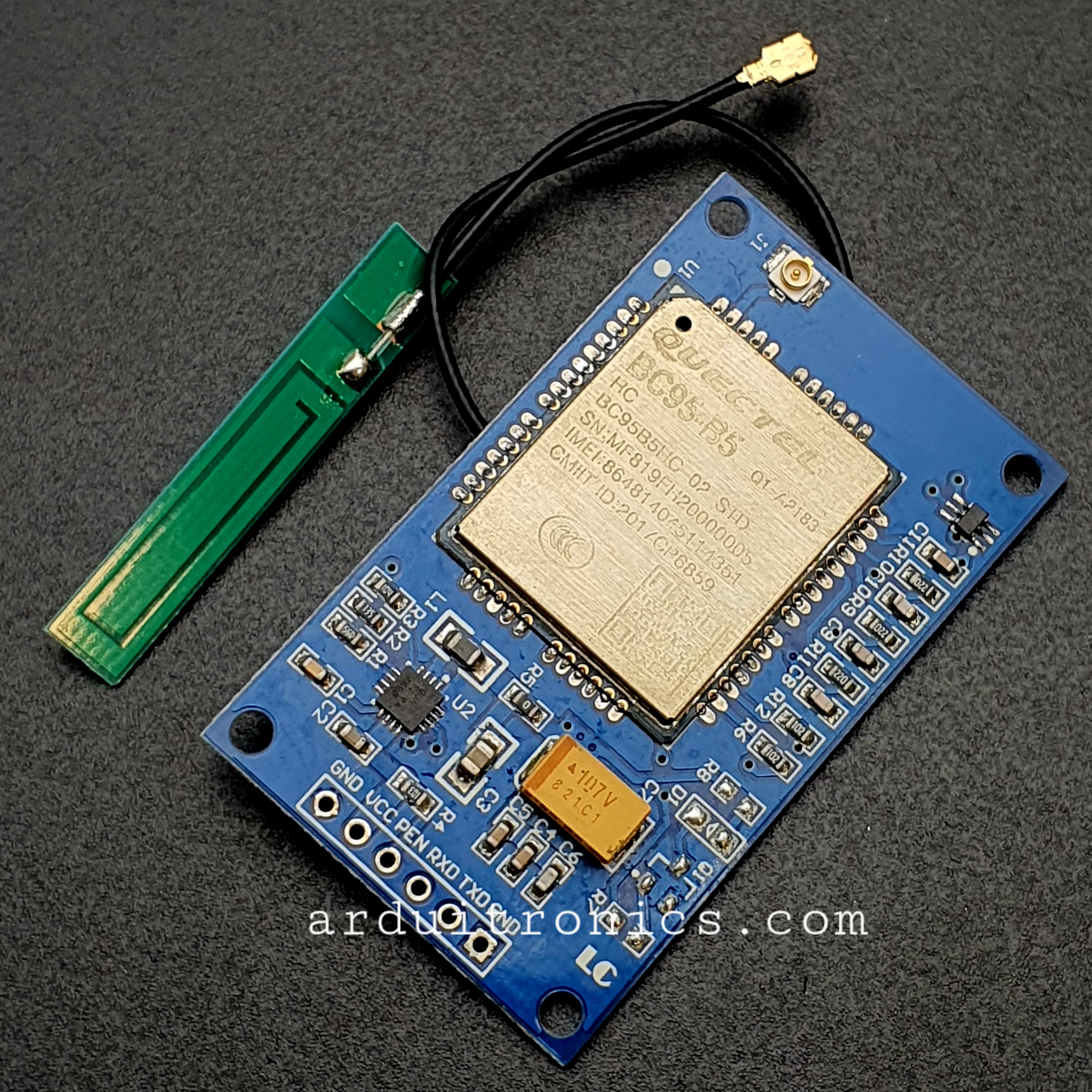 BC95-B5 The Quectel BC95-B5 is an NB-IoT Module Development Board featuring a 5-12V operating voltage and a Micro SIM card holder. It is designed for various IoT applications.