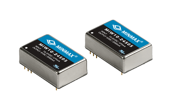 MIW10-48S05 The MINMAX MIW10-48S05 is a 10W isolated DC-DC converter featuring a wide 2:1 input voltage range and a fully regulated output. It offers 1500 VDC I/O isolation and operates across a wide ambient temperature range.
