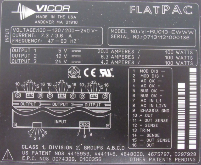 VI-RU013-EWWW The Vicor VI-RU013-EWWW is an AC/DC power supply with a 3-output configuration. It is RoHS3 compliant and rated MSL Level 1.