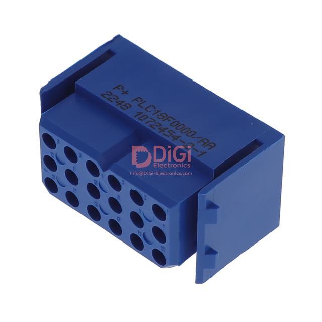PLC18F0000 The Amphenol Positronic PLC18F0000 is an 18-position backplane connector housing designed for power applications. It features a 5.00mm pitch and a free-hanging, in-line mounting style.