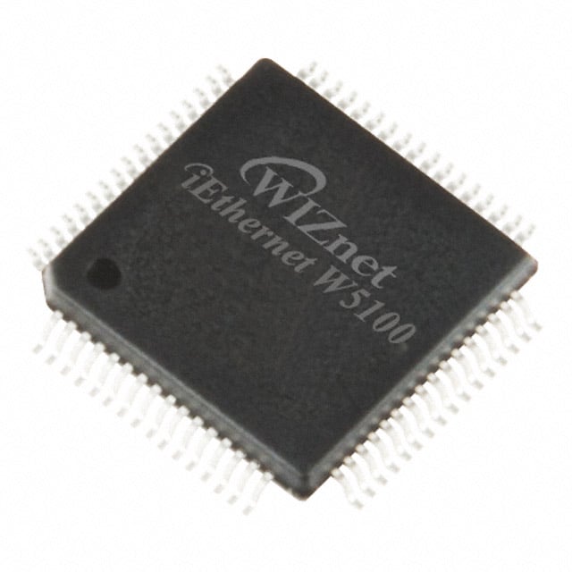 W5100 The WIZnet W5100 is an Ethernet controller IC designed for network interface applications. It operates within a temperature range of -40°C to 85°C and supports 10/100 Base-T/TX PHY standards.