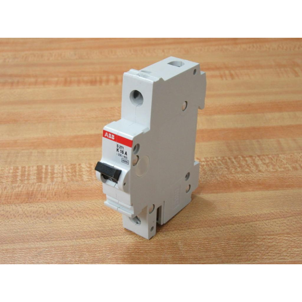 S271K16A This is an ABB S 271 K 16 A circuit breaker with a 16A current rating and 1 pole. It is designed for electrical protection applications.