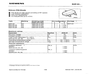 BAR63-04E6327 The Infineon BAR63-04E6327 is a silicon PIN diode designed for switching applications. It operates in the S-band frequency range.