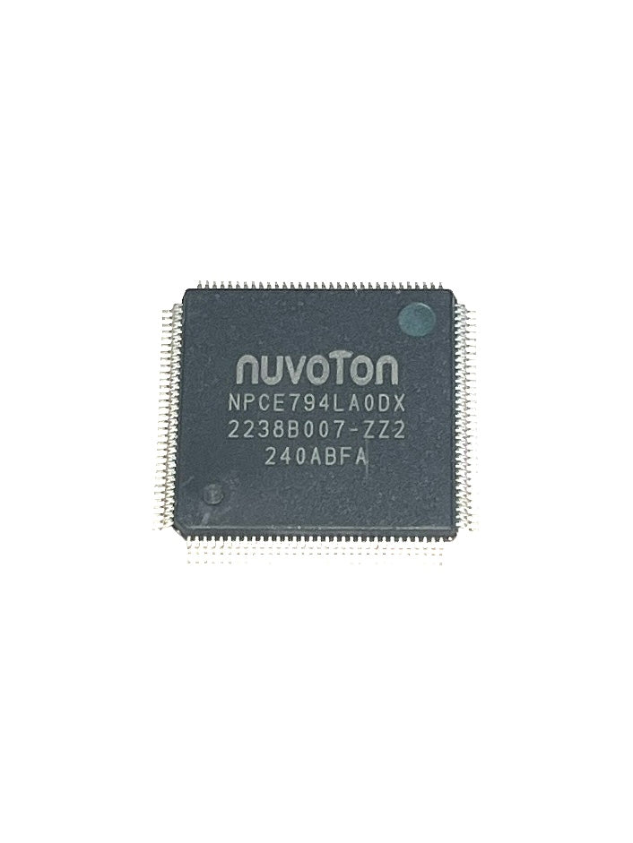 NPCE794LAODX The Nuvoton Technology NPCE794LAODX is an Application Specific Microcontroller. It features RoHS3 compliance and an MSL of 1 Unlimited.