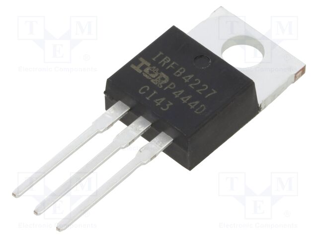 IRFB4227PBFXKMA1 IRFB4227PBFXKMA1 is a single N-channel MOSFET from Infineon Technologies, featuring TRENCH technology rated for >=100V. It is RoHS3 compliant and REACH unaffected.
