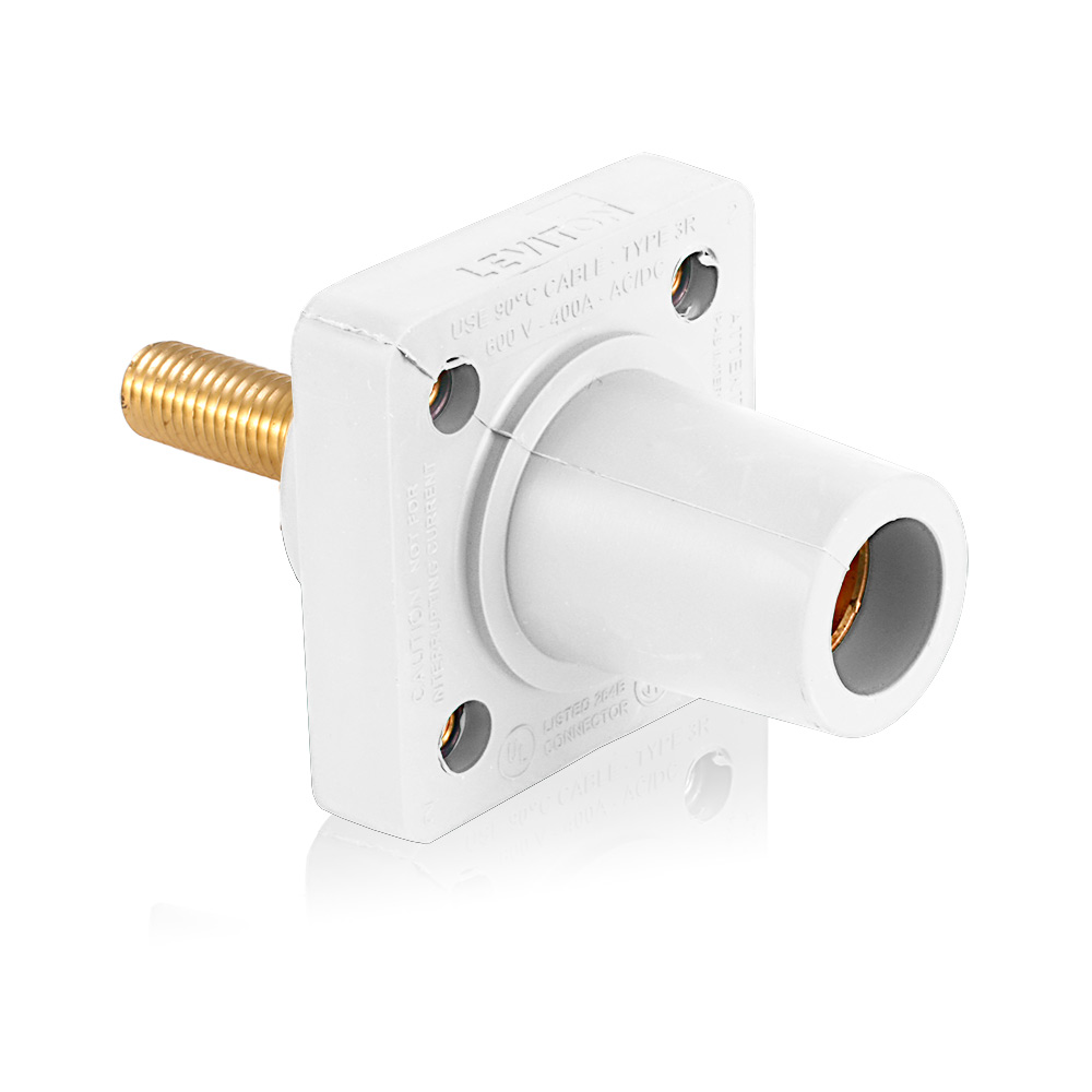 16R26-1UW The Leviton 16R26-1UW is a single pole cam-type connector designed for temporary electrical power in indoor and outdoor applications. It offers a 600V rating and a 35kA short circuit current rating.