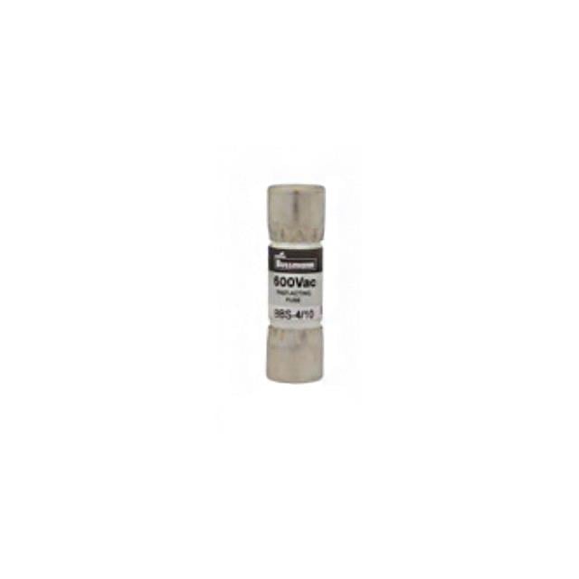 BBS-4/10 Eaton Bussmann BBS-4/10 is a 4mA, 600VAC fast blow cartridge fuse with 10kA interrupting rating. It requires a holder for mounting.
