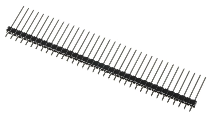 251-8351 The RS PRO 251-8351 is a straight through hole pin header with 36 contacts and a 2.54mm pitch. It features brass contacts with tin plating and a PBT housing.