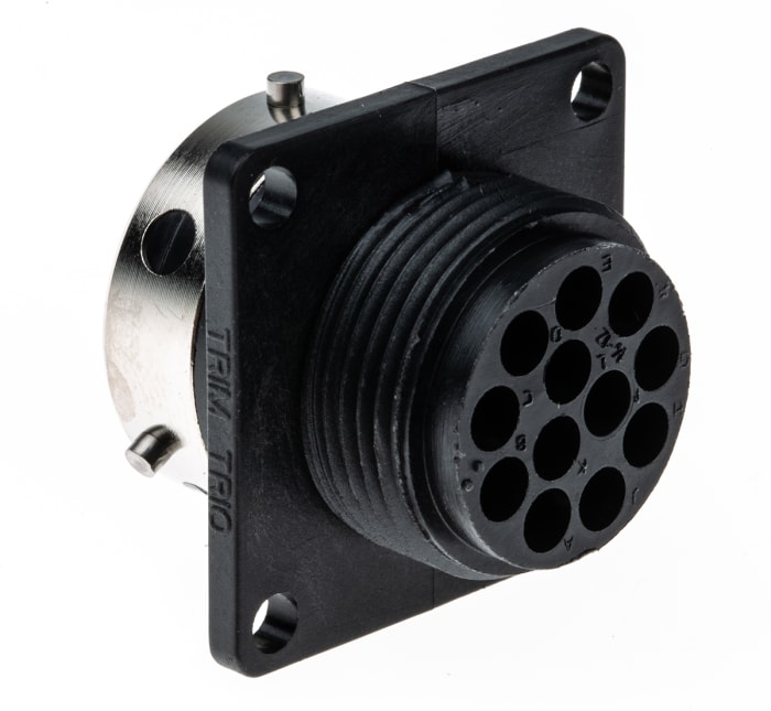 UTG01412S The Souriau-Sunbank by Eaton UTG01412S is a circular connector with 12 female contacts. It features a flange mount and an IP65 rating.