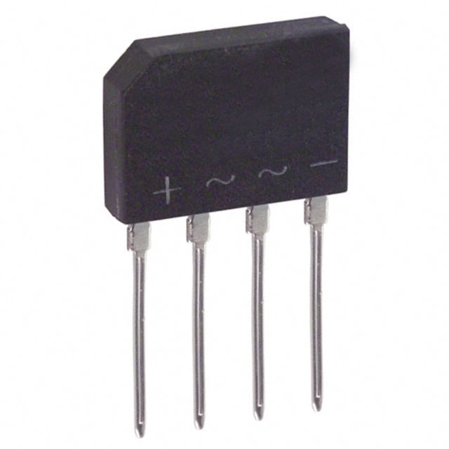 KBP210G The KBP210G is a 1000V, 2A single-phase bridge rectifier from Diodes Incorporated. It features glass passivated die construction and is housed in a through-hole KBP package.