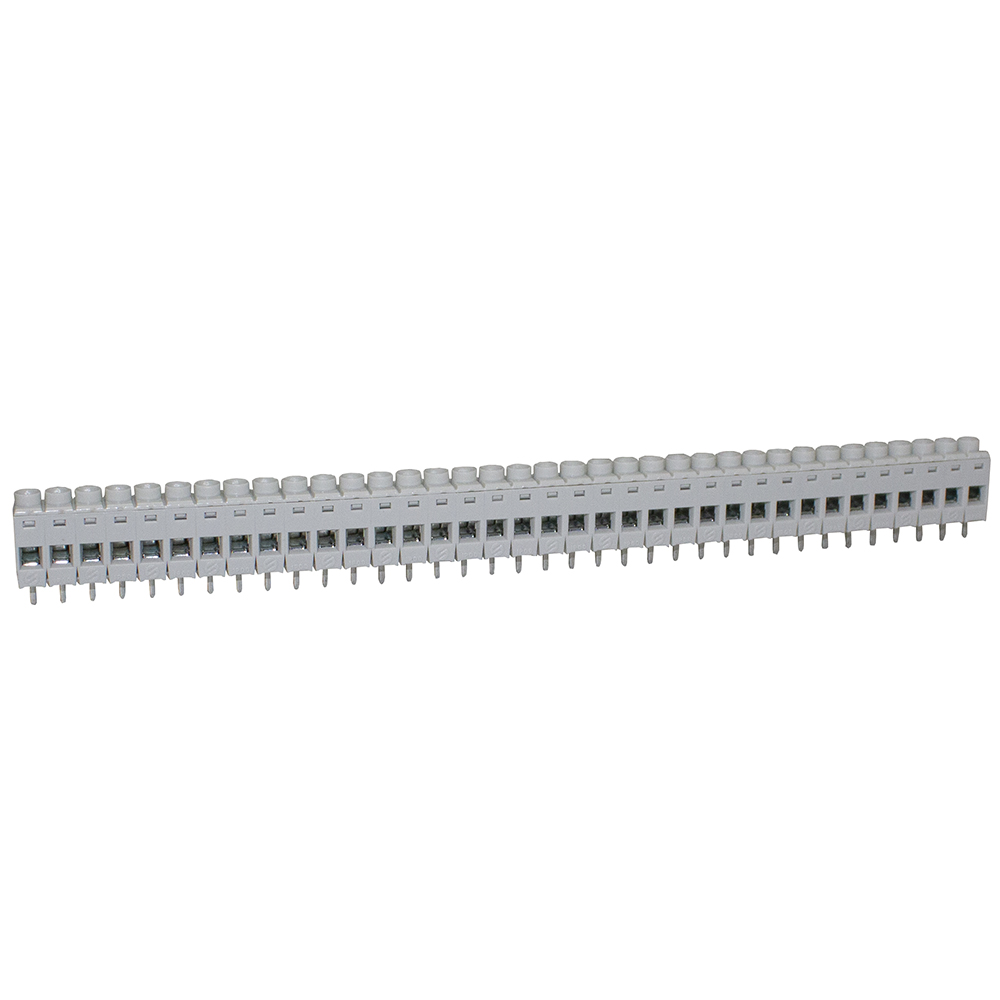 CTB7000/36 The CAMDEN BOSS CTB7000/36 is a 36-pole terminal block with a 5mm pitch. It features professional rising clamp terminals and is molded in grey UL94-V0 flame retardant PC.
