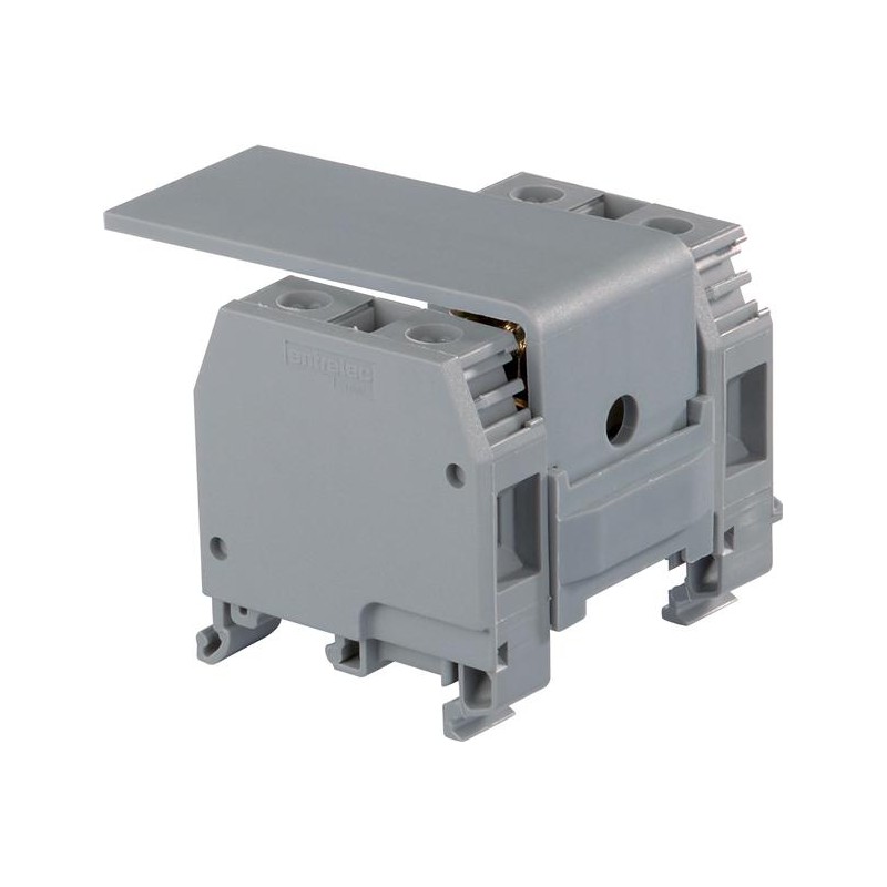 MB70/10.L4 The Entrelec MB70/10.L4 is a distribution terminal block featuring screw clamp connections and a 10mm spacing. It is designed for mounting on various DIN rails.