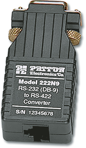 222NM The Patton Electronics 222NM is an interface-powered RS-232 to RS-422 converter. It supports asynchronous data transfer up to 19.2 kbps and requires no external power source.