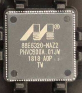 88E6320-A0-NAZ2C000 The Marvell 88E6320-A0-NAZ2C000 is a 7-port Gigabit Ethernet AVB switch IC. It features 2 GE Phys, 2 Serdes, and 3 RGMII interfaces.