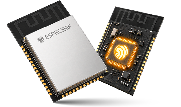ESP-WROOM-32 The Espressif Systems ESP-WROOM-32 is an RF Transceiver Module featuring a dual-core processor, 512 KB of RAM, and 8-32 MB of Flash memory. It includes a PCB antenna and 54 GPIO pins.