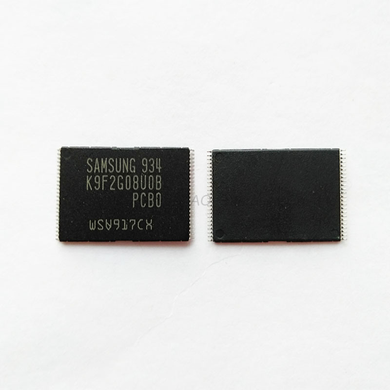 K9F2G08U0B-PCB0 The Samsung K9F2G08U0B-PCB0 is a 256MB NAND Flash Memory IC. It operates at 3.3V and comes in a TSOP-48 package, suitable for portable applications.