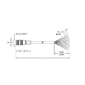 RK10T-2 The TURCK RK10T-2 is a 10-pin actuator and sensor cordset featuring an M12 female straight connector and a 2-meter gray PVC jacketed cable. It is rated for general purpose use.
