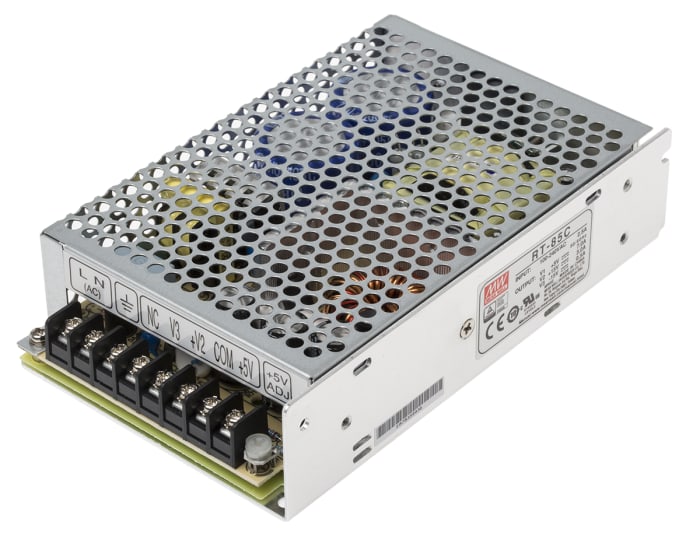 RT-85C The Mean Well RT-85C is a 87.5W triple output AC/DC converter. It features a universal input voltage range and chassis mount.